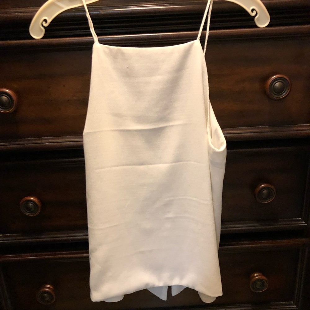NBD white strappy tank top
